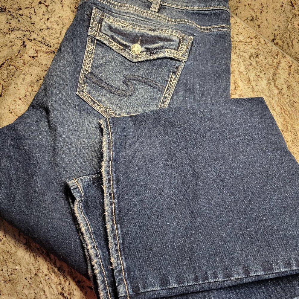 Silver Jeans Suki Size 16 L 33 L33 Women's Blue Denim Slim Bootcut